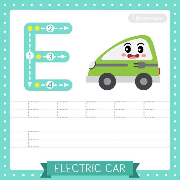 Буква Кейс Симпатичные Детские Раскраски Азбука Алгоритма Обучения Электромобиля Детей — стоковый вектор