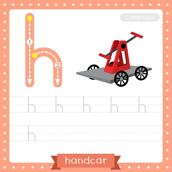 Letter Lowercase Cute Children Colorful Transportations Abc Alphabet Tracing Practice — стоковый вектор