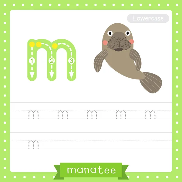 Letter Lowercase Cute Children Colorful Zoo Animals Abc Alphabet Tracing — стоковый вектор