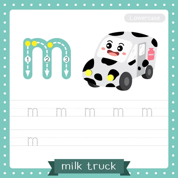 Lettre Transport Coloré Enfants Mignons Minuscules Abc Alphabet Traçage Feuille — Image vectorielle