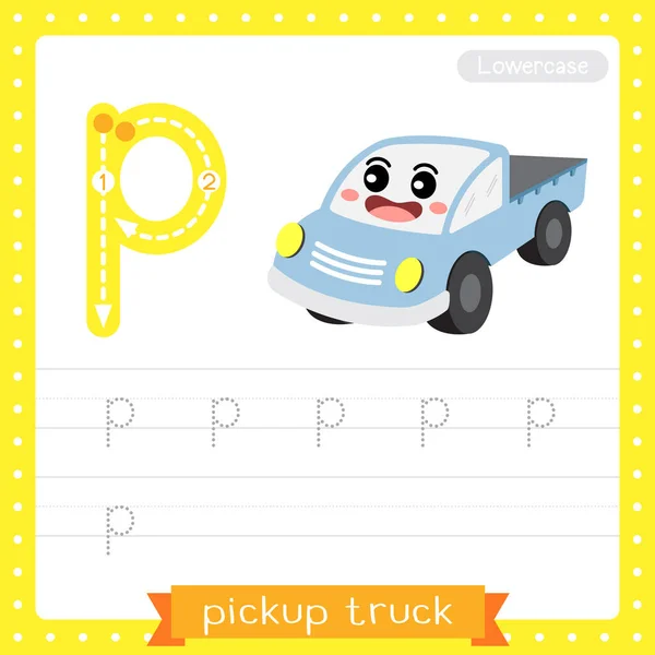 Letter Small Cute Children Colorful Transportations Abc Abeceda Tracing Practice — Stockový vektor