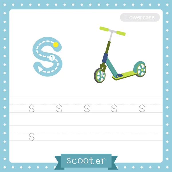 Letter Lowercase Cute Children Colorful Transportations Abc Alphabet Tracing Practice — стоковый вектор