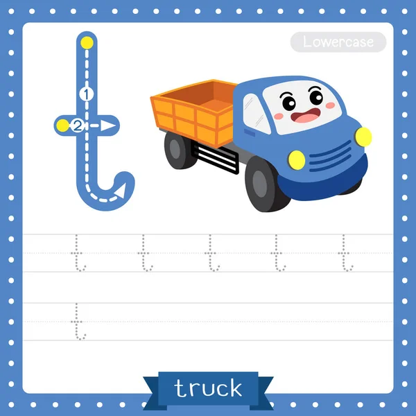 Letter Small Cute Children Colorful Transportations Abc Abeceda Tracing Practice — Stockový vektor