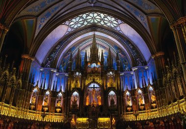 Montreal, Kanada 'da Notre Dame Bazilikası 