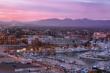 Los Cabos, Yukarıdan Meksika akşam görünümü.