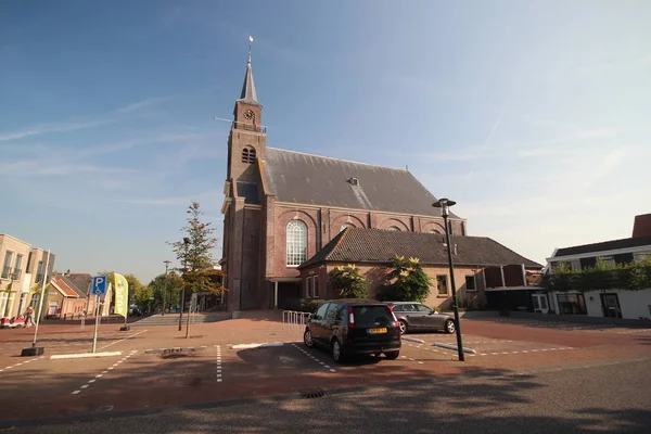 Antigua Iglesia Reformada Centro Del Pueblo Moerkapelle Cerca Gouda Iglesia —  Fotos de Stock