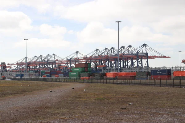 Deniz Taşıma Kapsayıcılardan Işlemek Için Maasvlakte Hollanda Rotterdam Liman Euromax — Stok fotoğraf