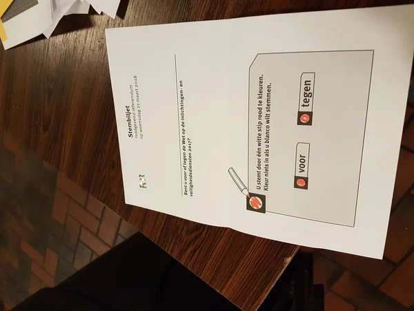 Bulletin Vote Pour Les Élections Référendum Mars 2018 Aux Pays — Photo