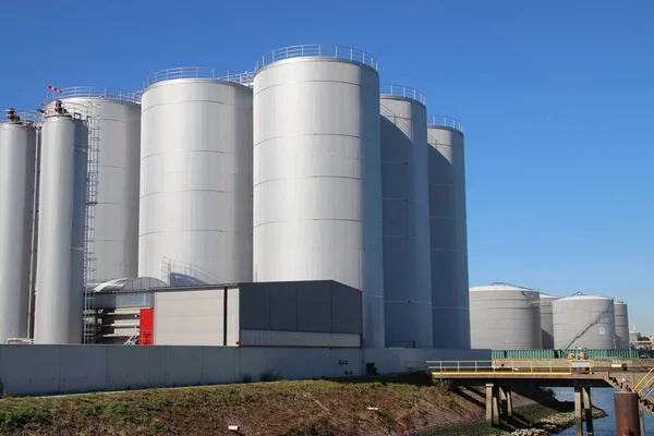 Tanks Pipes Chemical Industries Botlek Harbor Rotterdam — Stock Photo, Image