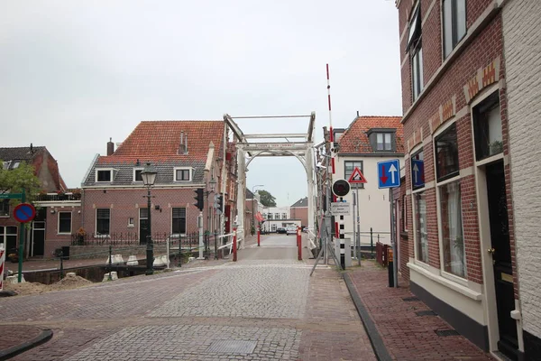 Staré Starověkých Budov Jako Kostelů Radnice Města Oudewater Kde Středověku — Stock fotografie