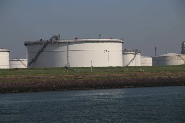 Terminales Tanques Almacenamiento Puerto Maasvlakte Europoort Puerto Rotterdam Los Países —  Fotos de Stock