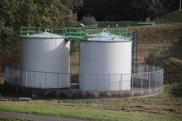 Serbatoi Diesel Presso Stazione Pompaggio Dell Acqua Del Zuidplaspolder — Foto Stock