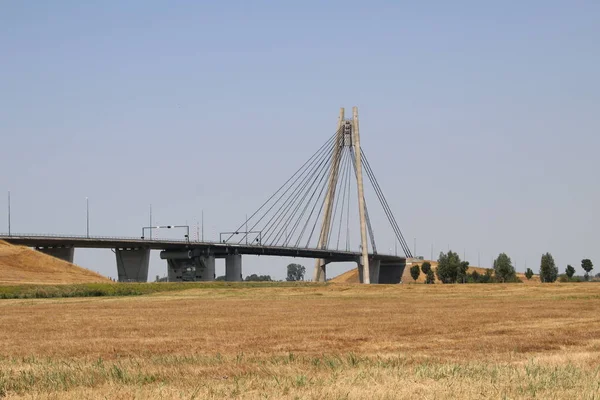 Hangbrug Rivier Ijssel Bij Kampen Met Naam Eilandbrug Nederland — Stockfoto