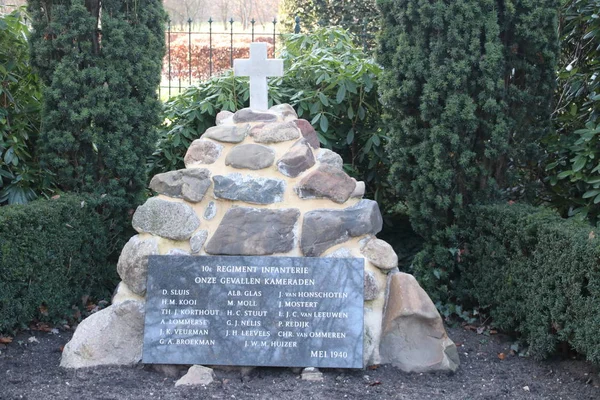 Lápidas Estatuas Campo Militar Honor Grebberberg Los Países Bajos Donde —  Fotos de Stock