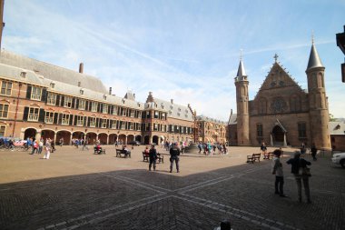 Hollanda Parlamentosu Binnenhof antik Ridderzaal Lahey, Hollanda ile bina iç Meydanı