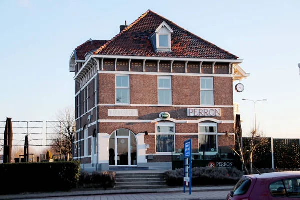Former Railway Station Nieuwerkerk Aan Den Ijssel Rebuild Restaurant Perron — Stock Photo, Image