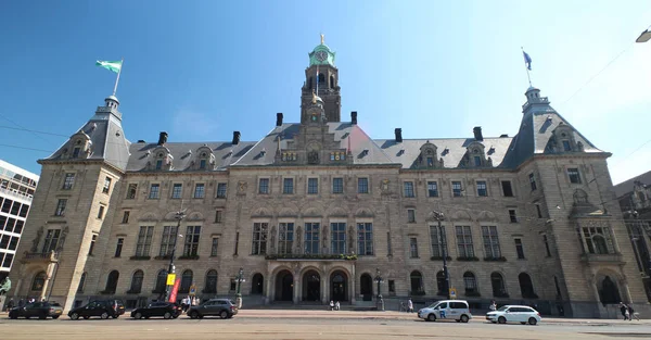 Brede Hoekmening Van Het Stadhuis Gemeentehuis Van Rotterdam Aan Coolsingel — Stockfoto