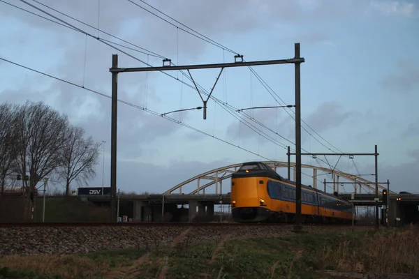 Şehir Içi Tren Türü Icm Koploper Moordrecht Geçiş Gouda Lahey — Stok fotoğraf