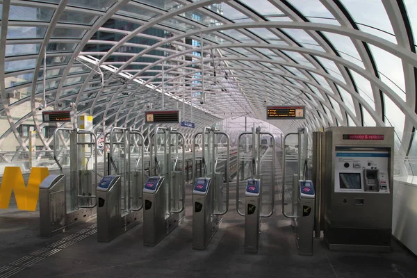 Metro Estación Metro Erasmuslijn Estación Tren Den Haag Centraal — Foto de Stock