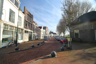 Oude Veerstal nehir hollandsche Gouda Hollanda Ijssel iskele boyunca
