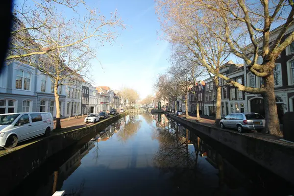 Vnitřní Město Canal Hoge Lage Gouwe Goudě Nizozemsku — Stock fotografie