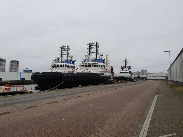 Offshore Versorgungsschiffe Hafen Von Lekhaven Hafen Von Rotterdam Vertäut Die — Stockfoto