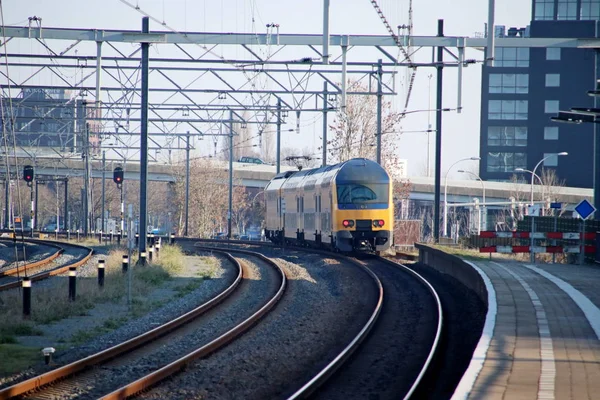 Intercity Tipo Ddz Double Decker Férrea Estação Ferroviária Den Haag — Fotografia de Stock