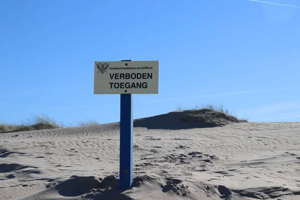 Firma Con Testo Olandese Verboden Toegang Che Significa Inglese Nessuna — Foto Stock