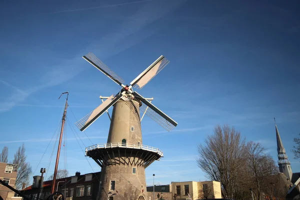 Windmill Roode Leeuw Leão Vermelho Englisch Turfsingel Centro Gouda Nos — Fotografia de Stock