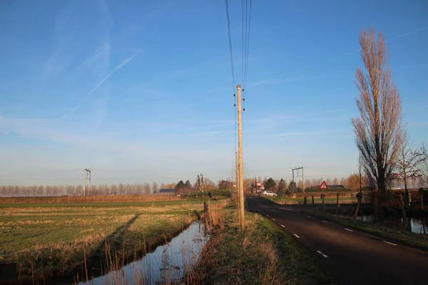 Поля Холоде Самой Низкой Области Нидерландов Названы Zuidplaspolder Moordrecht Рядом — стоковое фото