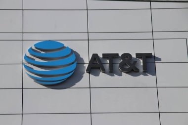 Hollanda'da Den Haag (Lahey) istasyonunda Beatrixpark ofislerinde At&T şirketi