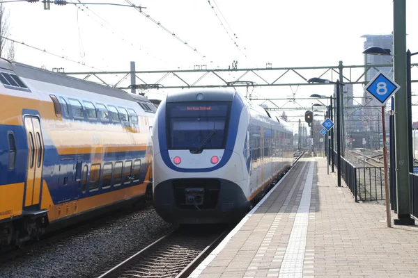 Slt Comboio Passageiros Local Estação Comboios Den Haag Laan Van — Fotografia de Stock