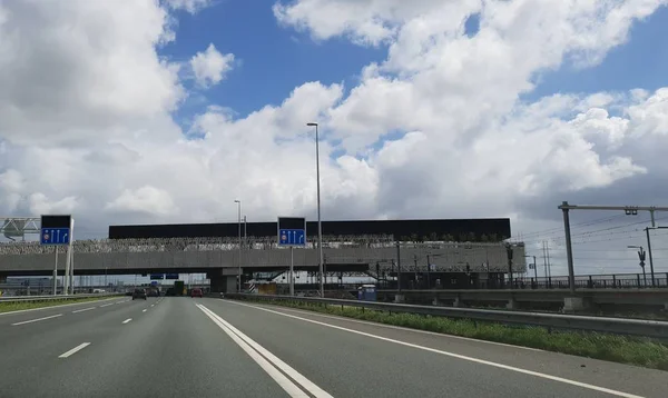 Highway A12 Bleiswijk Viaduct Tram Station Trainstation Lansingerland Zoetermeer — Stock Photo, Image