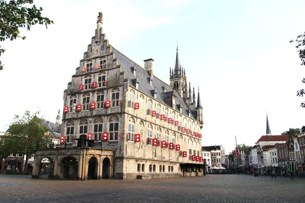 Oude Stadhuis Het Marktplein Van Stad Gouda Nederland — Stockfoto