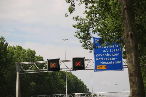 Konserwacja Autostradzie A20 Nieuwerkerk Aan Den Ijssel Holandii — Zdjęcie stockowe