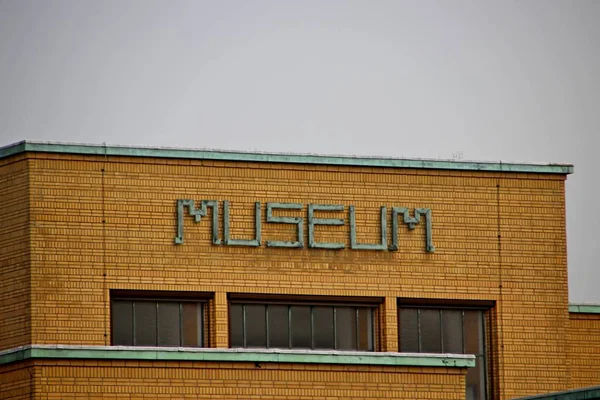 Bymuseets Bygging Gemeentemuseum Haag Nederland – stockfoto