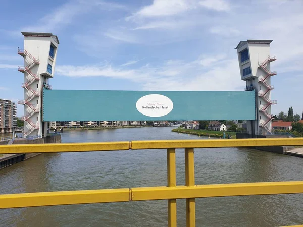 Hollandsche Ijssel Kering Comme Barrière Eau Pont Algerabrug Pour Éviter — Photo