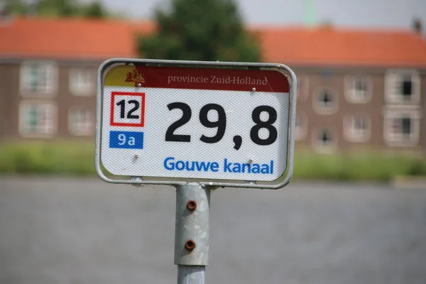 Mástil Canal Gouwe Gouda Países Bajos —  Fotos de Stock