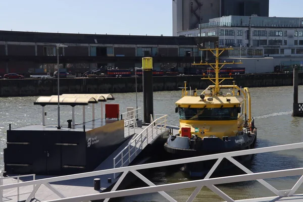 Hamnmyndighetens Fartyg Vid Brygga Rotterdams Hamn Nederländerna — Stockfoto