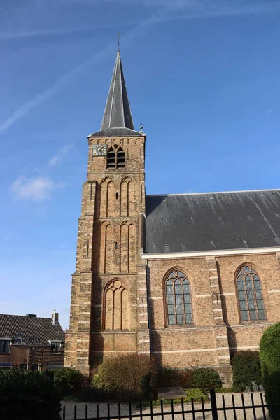 Antiga Igreja Reformada Chamada Oude Kerk Centro Cidade Nieuwerkerk Aan — Fotografia de Stock