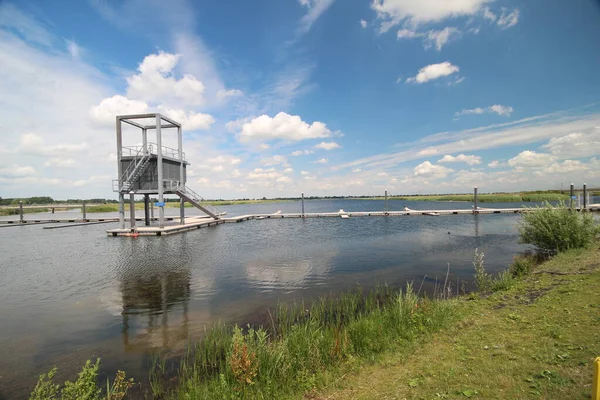 Rowing lane in the Eendragtspolder as water storage for Rotterdam named Willem-Alexanderbaan in Zevenhuizen, the Netherlands