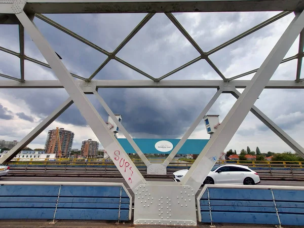 Puente Acero Sobre Río Hollandsche Ijssel Krimpen Aan Den Ijssel — Foto de Stock