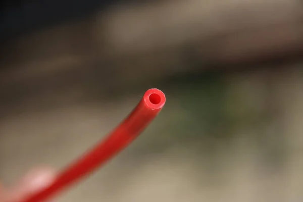 Plastic Hose Smaller Tubes Pull Fiberglass Fast Internet — Stock Photo, Image