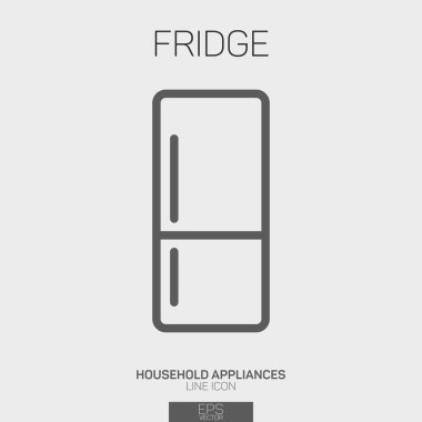 Buzdolabı basit satırı simgesi