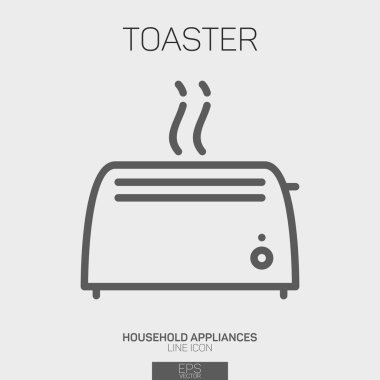 Ekmek kızartma makinesi basit satırı simgesi