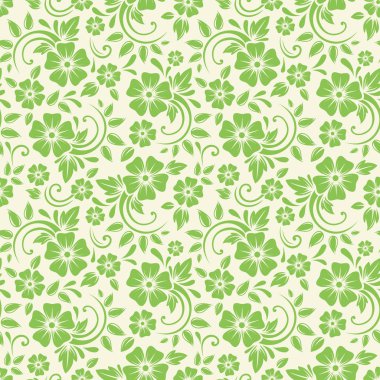vektör sorunsuz yeşil çiçek desenli.