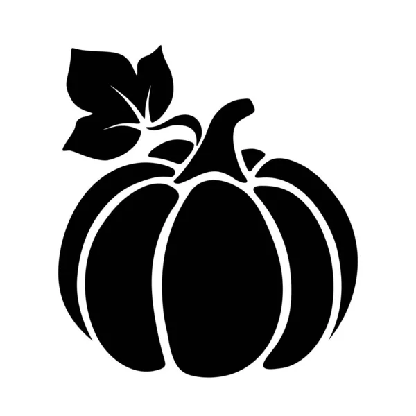 Vector Silueta Negra Una Calabaza — Vector de stock