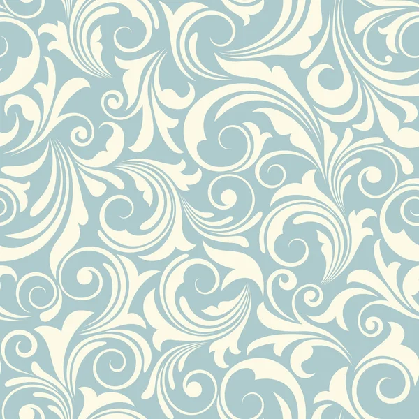 Vector Seamless Blue White Floral Pattern — Stock Vector
