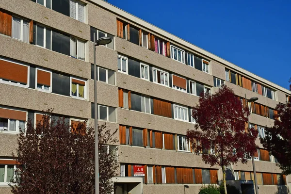 Les Mureaux Francia Ottobre 2017 Quartiere Della Biblioteca Multimediale — Foto Stock