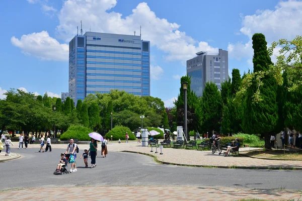 Osaka Japan Augustus 2017 Het Uitzicht Stad Vanaf Het Kasteel — Stockfoto